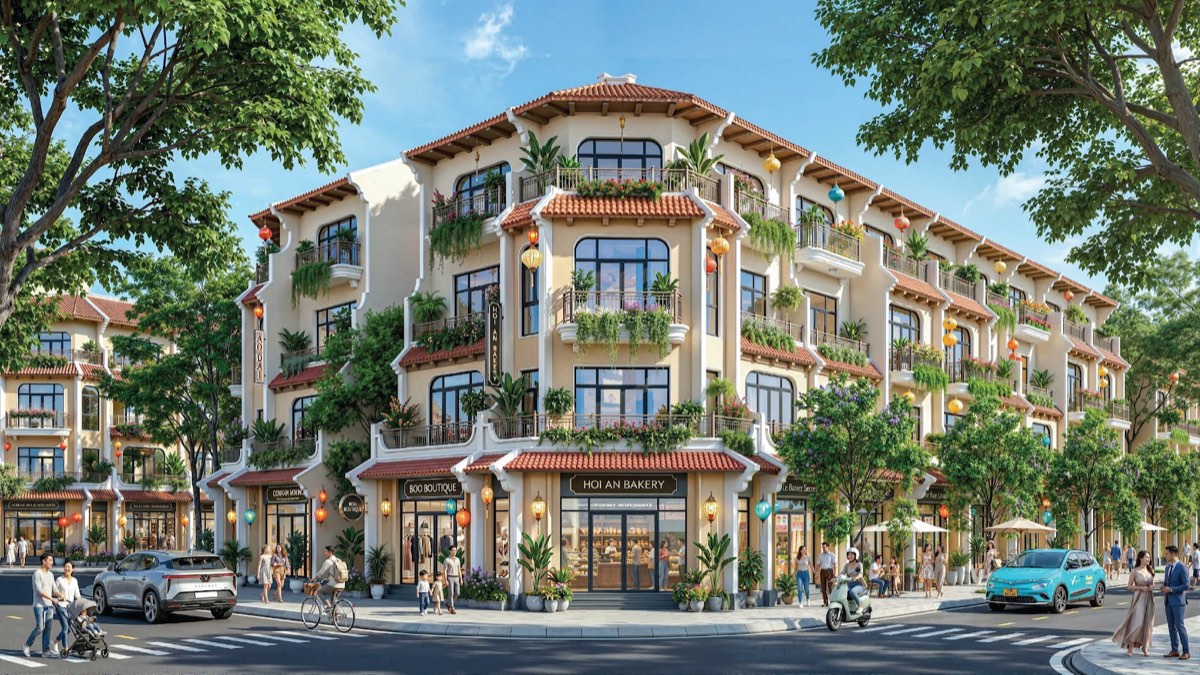 Mẫu nhà phố Vinhomes Saigon Park – Căn góc mái ngói đỏ