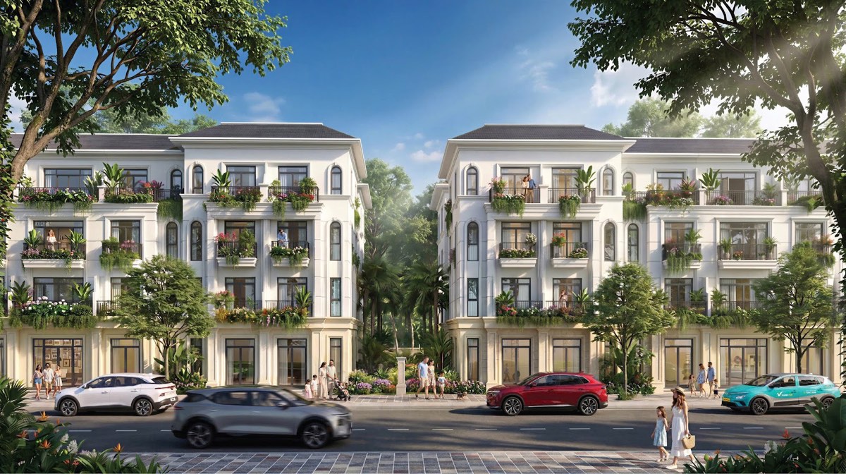 Mẫu nhà phố Vinhomes Saigon Park – Tân cổ điển tông trắng